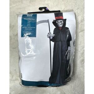 Child XL Dapper Death Grimm Reaper Skeleton Halloween Costume Cosplay Dress Up